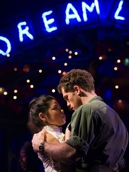 Eva Noblezada as Kim and Alistair Brammer as Chris in the London revival of MISS SAIGON (Photo credit: Michael Le Poer Trench)