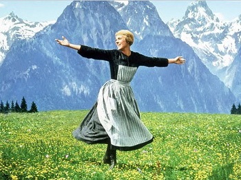 Julie Andrews sings the title song in THE SOUND OF MUSIC