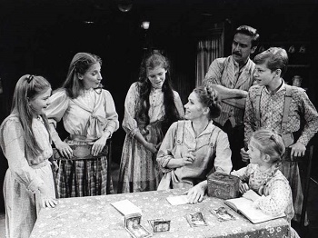 Carrie Horner, Maureen Silliman, Kristen Vigard, Liv Ullmann, George Hearn, Ian Ziering and Tara Kennedy in I REMEMBER MAMA