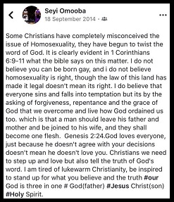 Seyi Omooba's post on Twitter