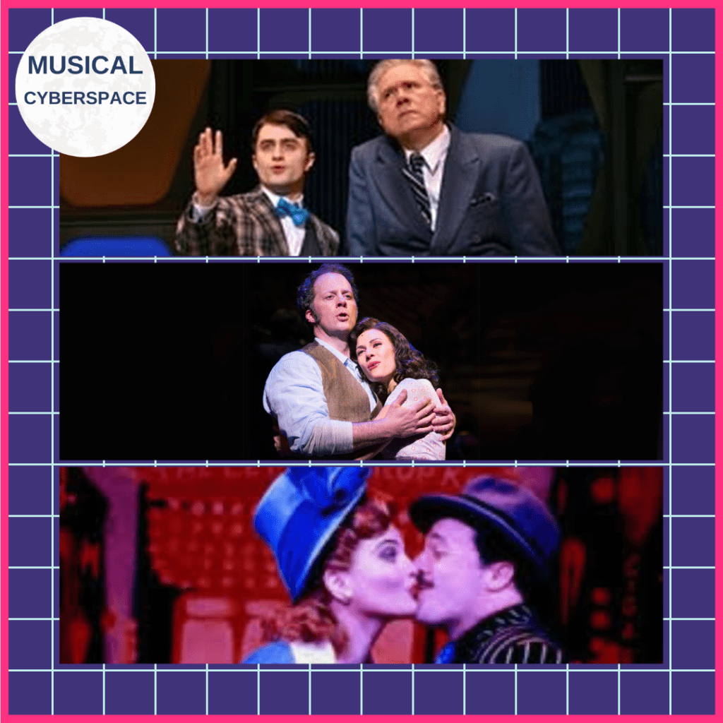 More or Loesser? Daniel Radcliffe and John Larroquette in How to Succeed in Business Without Really Trying, Shuler Hensley and Laura Benanti in The Most Happy Fella and Faith Prince and Nathan Lane in Guys and Dolls.