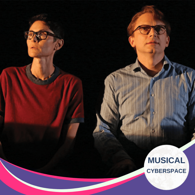 Adult Alison (Beth Malone) and her father Bruce (Michael Cerveris) sit side by side in near darkness, staring forward—capturing the emotional distance and unsaid tension between them.